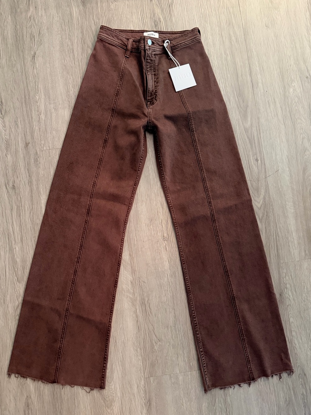 PISTOLA High-Waist Warm Brown Wide-Leg Jeans Sz 26 NWT $180!! - Picture 5 of 5